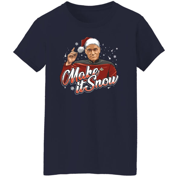 Make It Snow Picard Ladies Cotton Tee