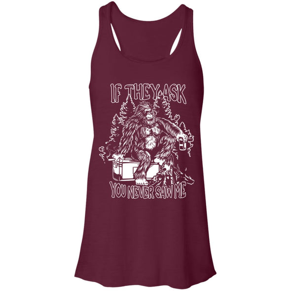 Bigfoot Camping Flowy Racerback Tank