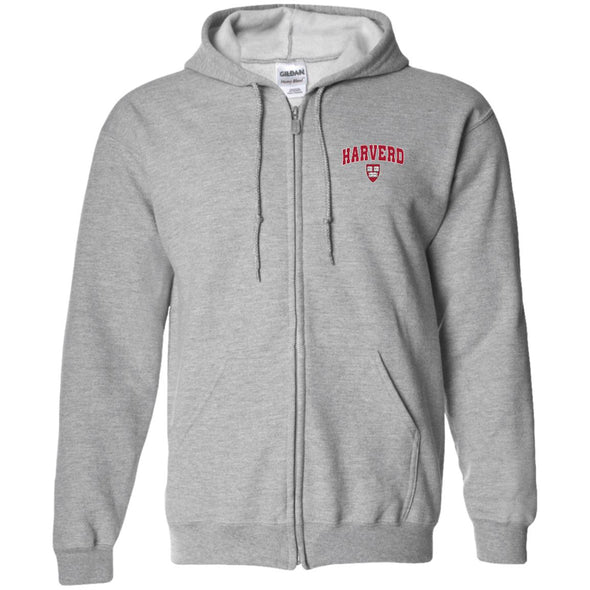 Harverd Zip Up Hooded Sweatshirt