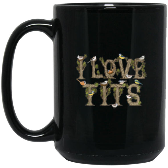 I Love Tits Black Mug 15oz (2-sided)