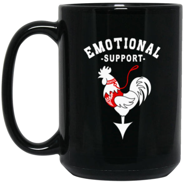 Emotional Rooster Black Mug 15oz (2-sided)