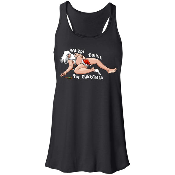 Merry Drunk Christmas Flowy Racerback Tank