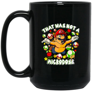 Microdose Mario Black Mug 15oz (2-sided)