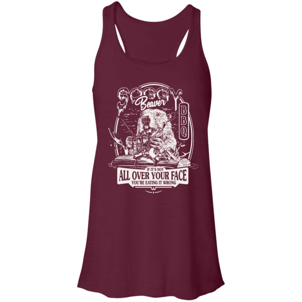 Soggy Beaver BBQ Flowy Racerback Tank