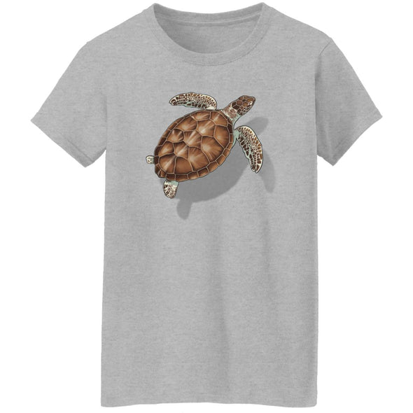 Sea Turtle Shadow Ladies Cotton Tee