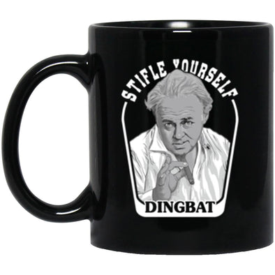 Stifle Yourself Dingbat Black Mug 11oz (2-sided)