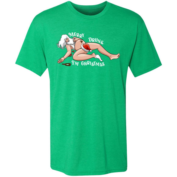 Merry Drunk Christmas Premium Triblend Tee