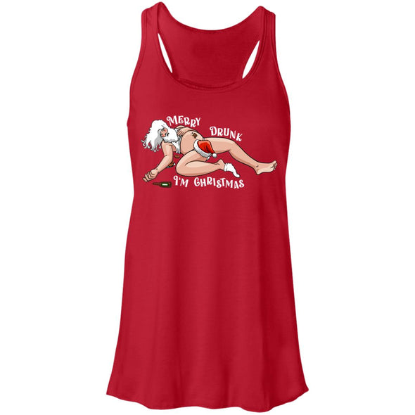 Merry Drunk Christmas Flowy Racerback Tank