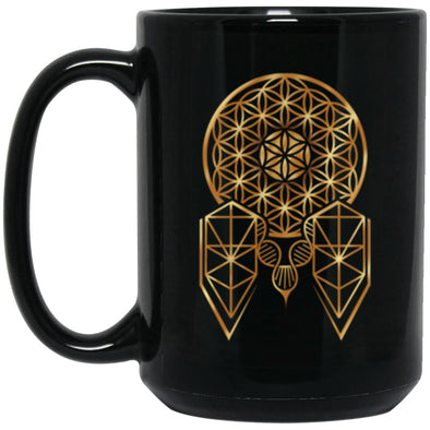 OM Sacred Geometry Black Mug 15oz (2-sided)