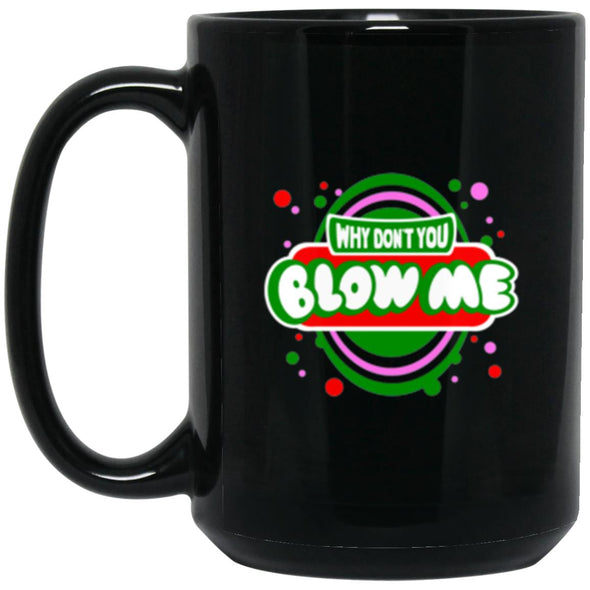 Blow Me Lollipop Black Mug 15oz (2-sided)