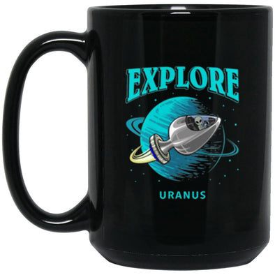 Explore Uranus Black Mug 15oz (2-sided)