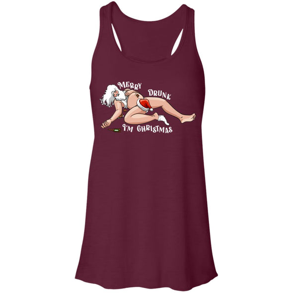 Merry Drunk Christmas Flowy Racerback Tank