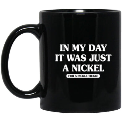 Nickel for a Tickle Black Mug 11oz (2-sided)