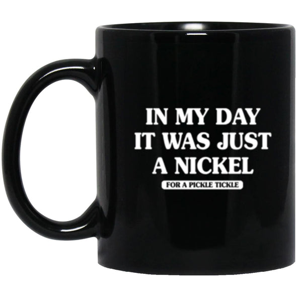 Nickel for a Tickle Black Mug 11oz (2-sided)