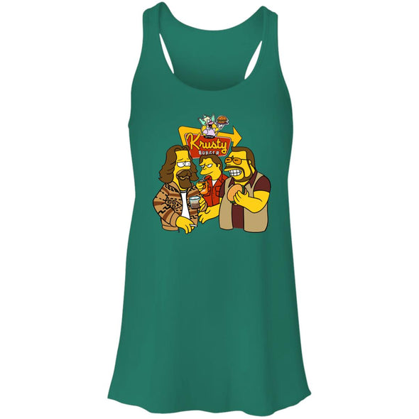 Near the Krusty Burger Flowy Racerback Tank