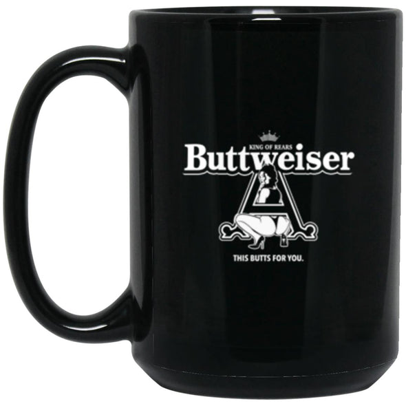 Buttweiser Black Mug 15oz (2-sided)