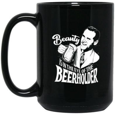 Beer Holder Black Mug 15oz (2-sided)