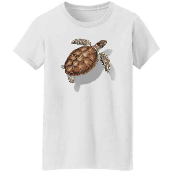 Sea Turtle Shadow Ladies Cotton Tee