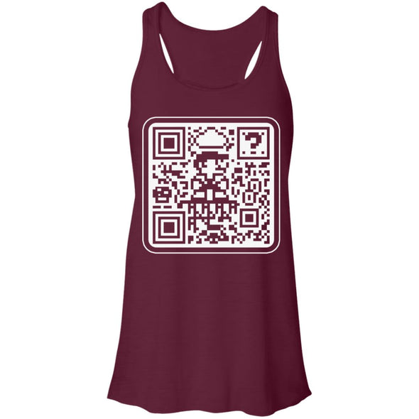 Mario QR Code  Flowy Racerback Tank