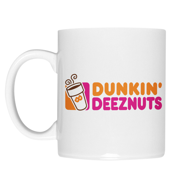 Dunkin Deeznuts White Mug 11oz (2-sided)