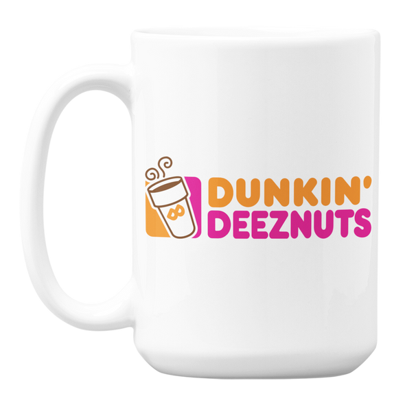 Dunkin Deeznuts  White Mug 15oz (2-sided)