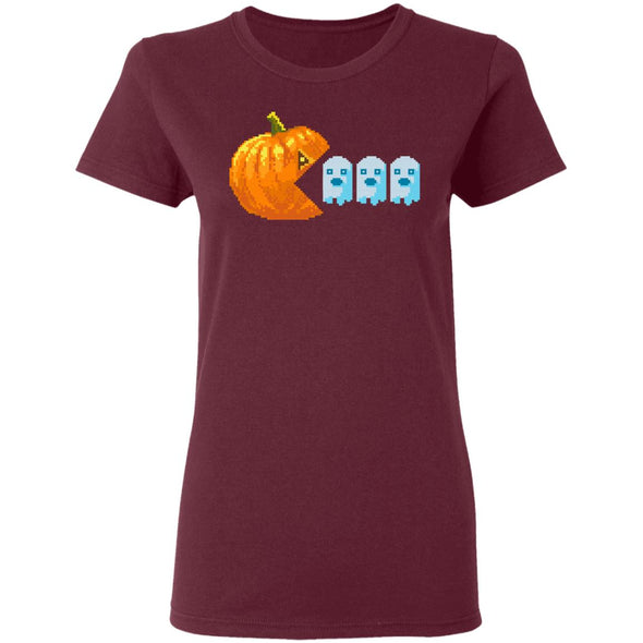 Pumpkin pac man Ladies Cotton Tee