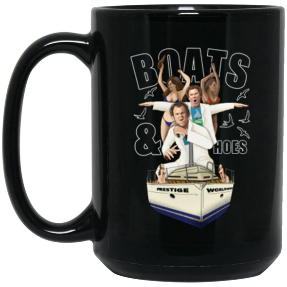 Boats & Hoes Black Mug 15oz (2-sided)