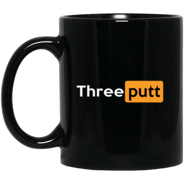 Three Putt Black Mug 11oz (2-sided)