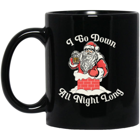 Santa Goes Down Black Mug 11oz (2-sided)