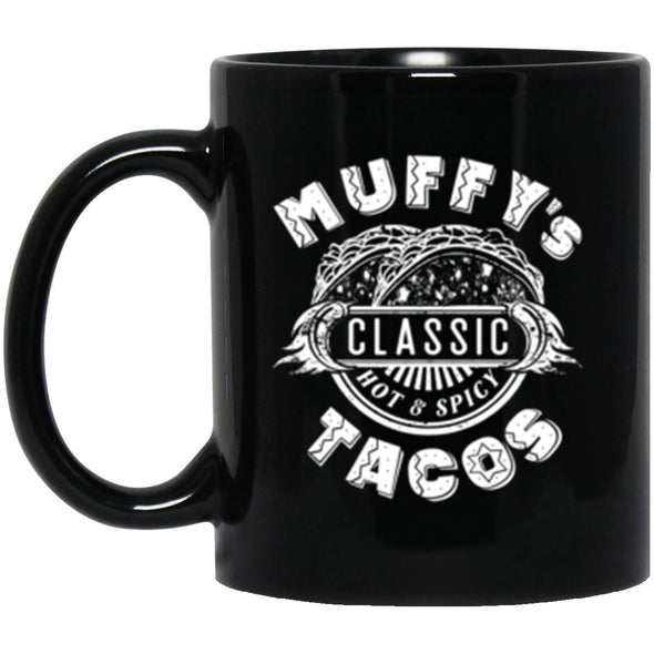 Muffy's Tacos Black Mug 11oz (2-sided)