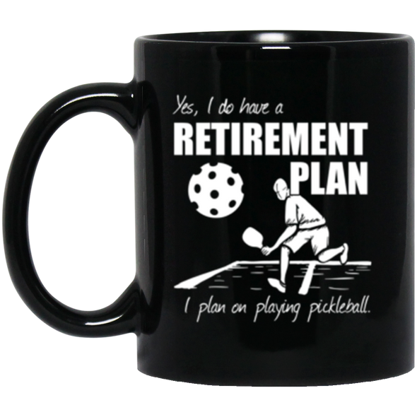 Pickleball Retirement Black Mug 11oz (2-sided)