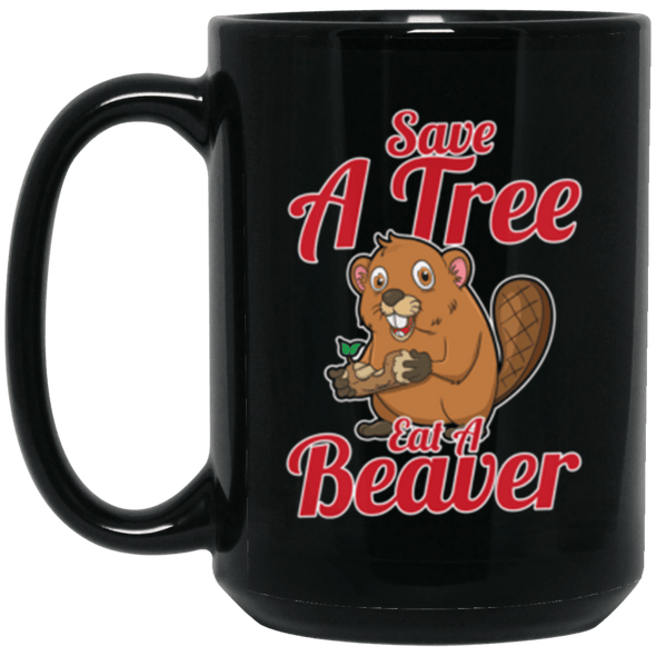 Save The Trees Black Mug 15oz (2-sided)