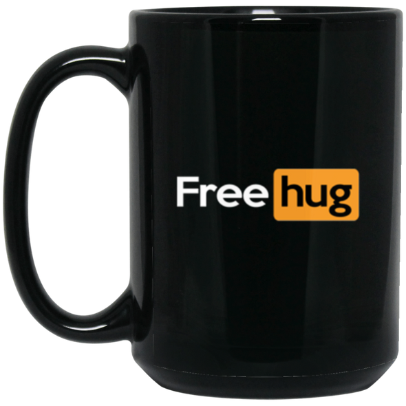 Free Hug Black Mug 15oz (2-sided)