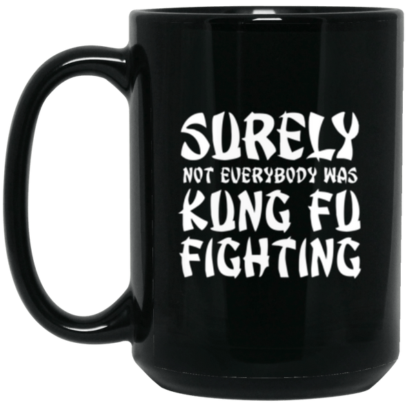 Kung Fu Fighting Black Mug 15oz (2-sided)