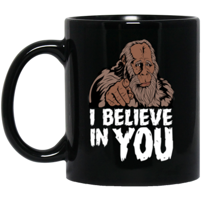 Bigfoot Believe Black Mug 11oz (2-sided)