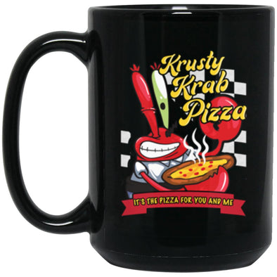 Krusty Krab Pizza Black Mug 15oz (2-sided)