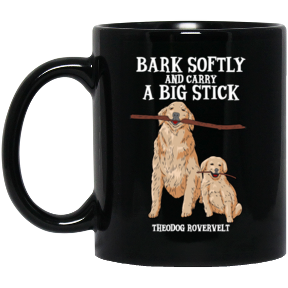 Bark Softly Black Mug 11oz (2-sided)