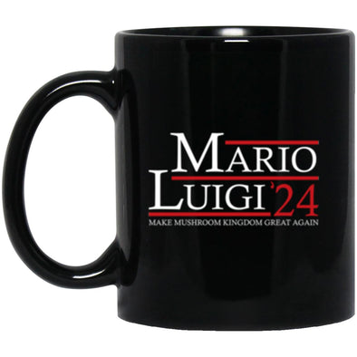 Mario Luigi 24 Black Mug 11oz (2-sided)