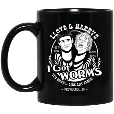 I Got Worms Black Mug 11oz (2-sided)