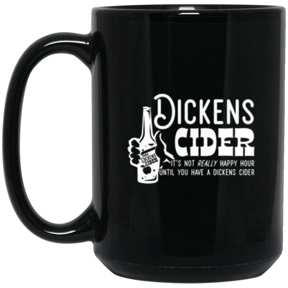 Dickens Happy Hour Black Mug 15oz (2-sided)