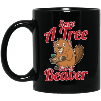 Save The Trees Black Mug 11oz (2-sided)