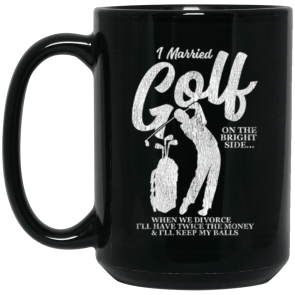 Golf Marriage Black Mug 15oz (2-sided)