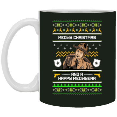 Meowy Christmas  White Mug 11oz (2-sided)