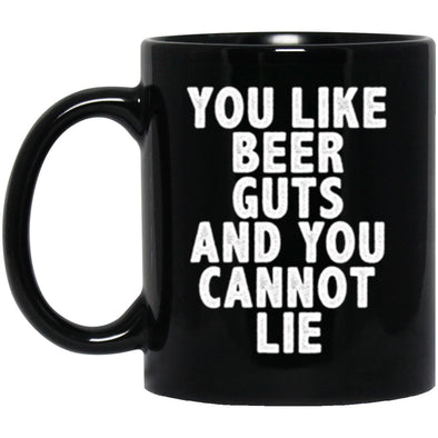 Beer Guts Black Mug 11oz (2-sided)