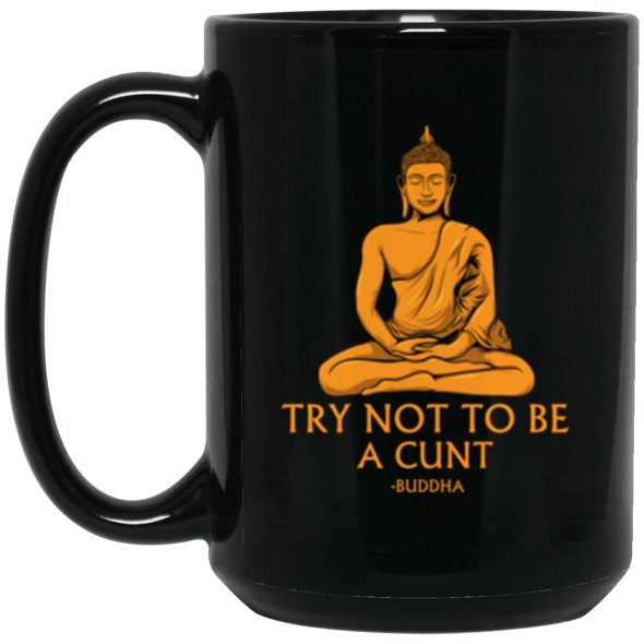 Buddha Cunt Black Mug 15oz (2-sided)