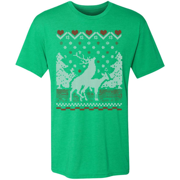 Deer Christmas Premium Triblend Tee