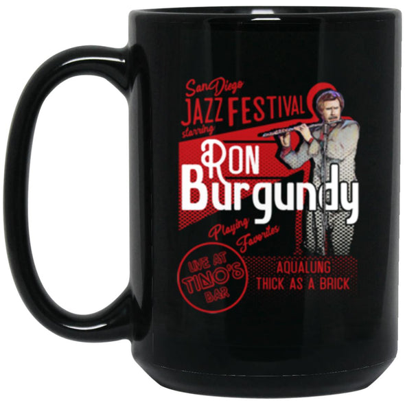 Ron Burgundy Live Black Mug 15oz (2-sided)