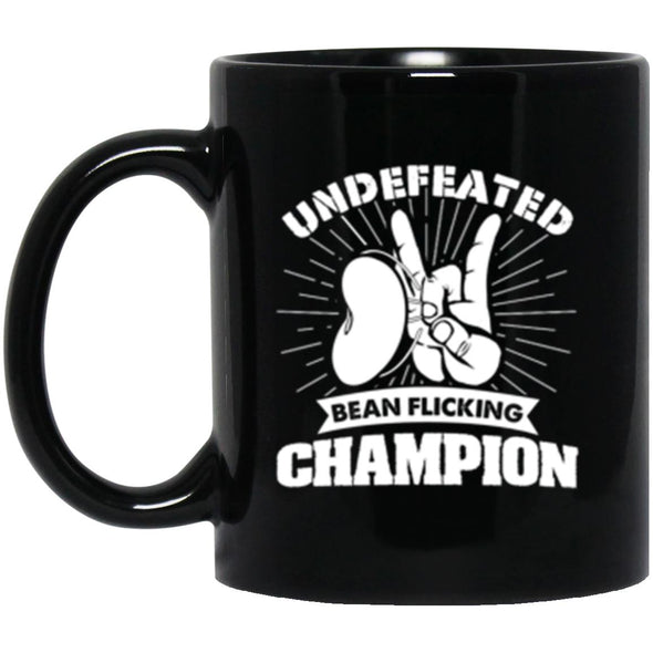 Undefeated Bean Flicking Champ Black Mug 11oz (2-sided)