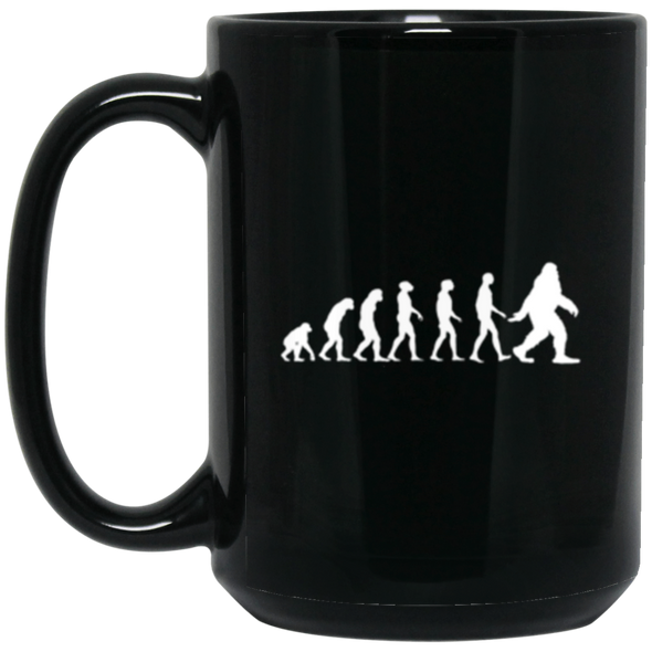 Bigfoot Evolution Black Mug 15oz (2-sided)