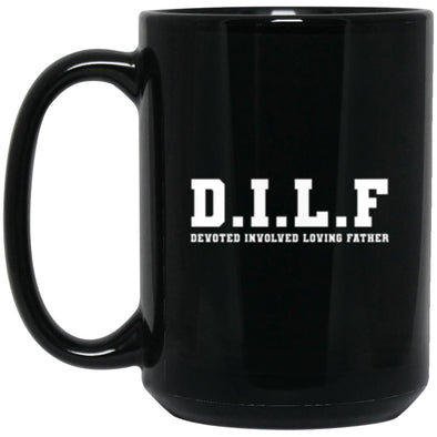 DILF Black Mug 15oz (2-sided)